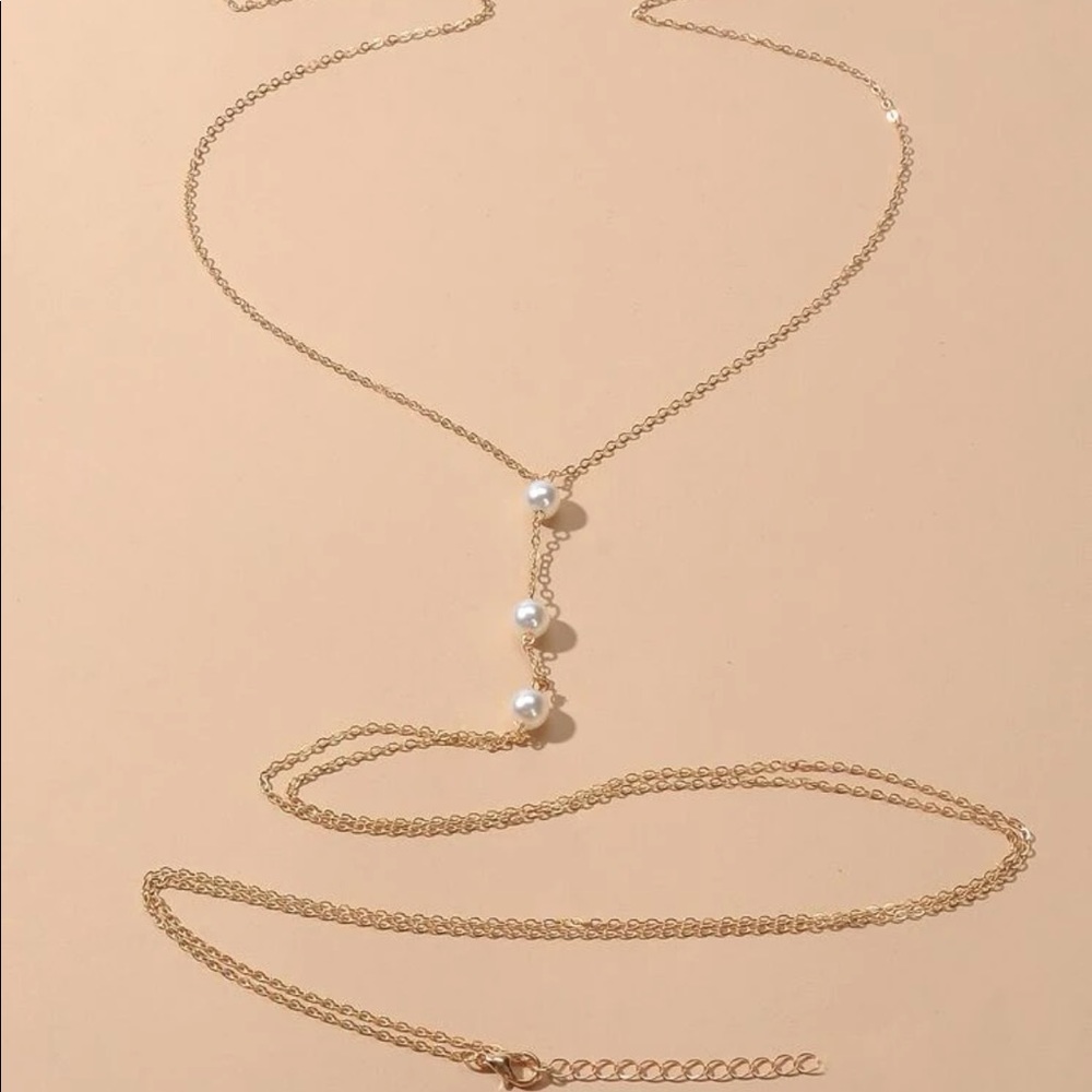 🎉 New Pearl Bead Gold Plated Body Chain